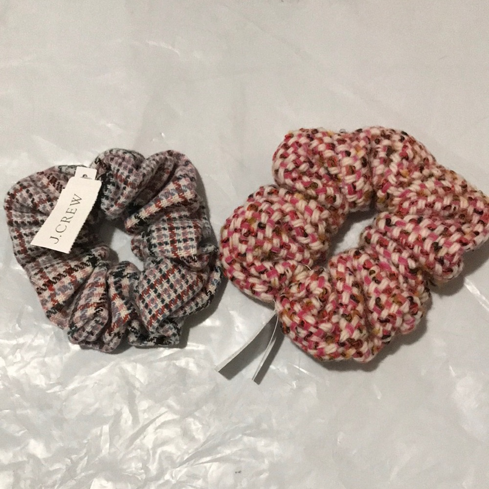J. Crew Plaid and Knit Scrunchie Set